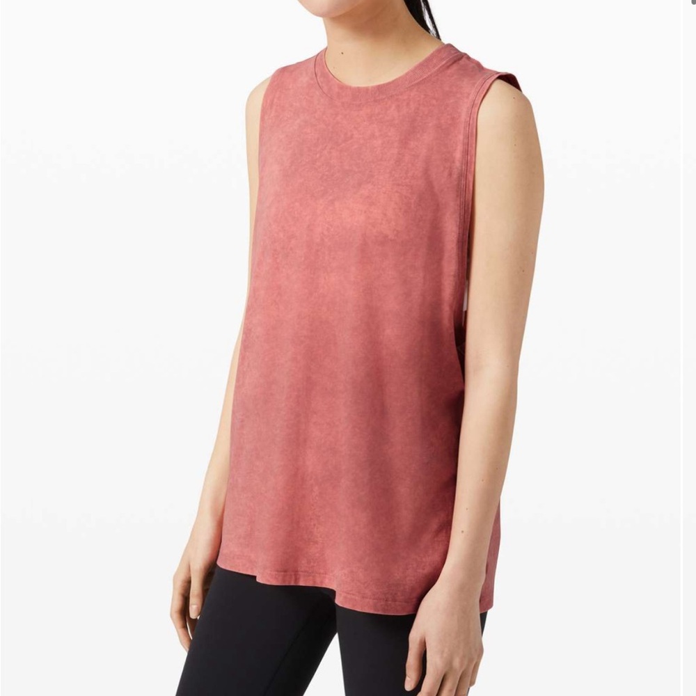 Lululemon All Yours Boyfriend Tank Cloudy Wash Cherry Tint, size 10
